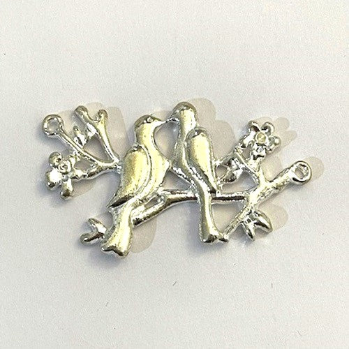 Pendant - Love Birds - Silver - 48mm - 1 Piece
