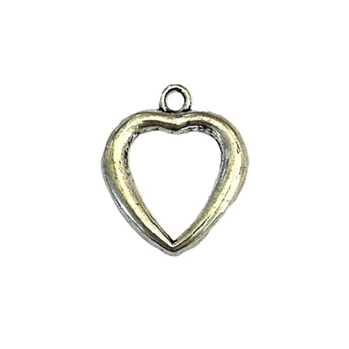 Pendant - Heart - Silver - 25mm - 1 Piece