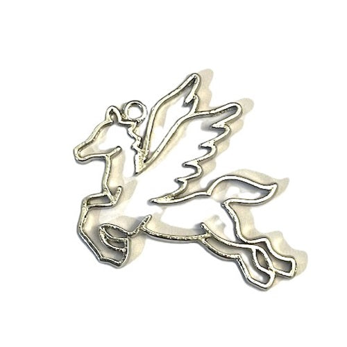 Pendant - Horse With Wings - Silver - 41mm - 1 Piece
