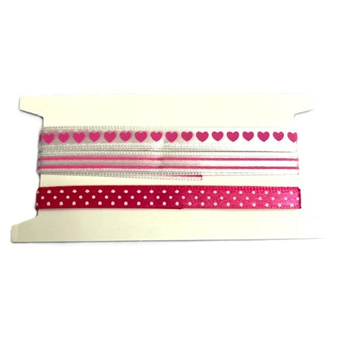 Ribbon - Hearts & Polka Dots - Pink & White