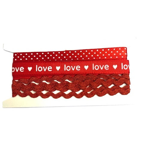 Ribbon - Love - Red & White