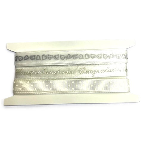 Ribbon - Congratulation - White/Gold & White/Silver