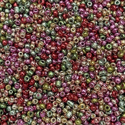 Glass Seed Beads - 3mm 8/0 - Metallic - Multi Mix - 20g approx 500 pieces