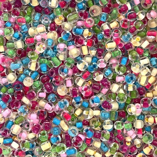 Glass Seed Beads - 4mm 6/0 - Inside Colour Mix - 20g approx 200 pieces