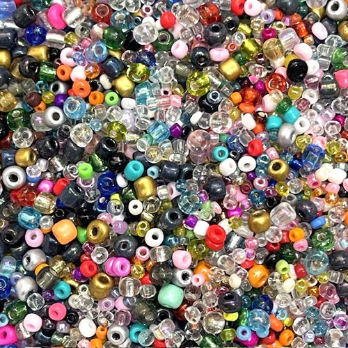 Glass Seed Beads - 2mm to 4mm - Multi Mix - 20g Approx 400 Pieces