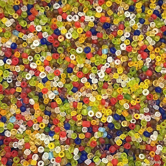 Glass Seed Beads - 2mm 11/0 - Frosted Mix - 20g approx 1300 pieces