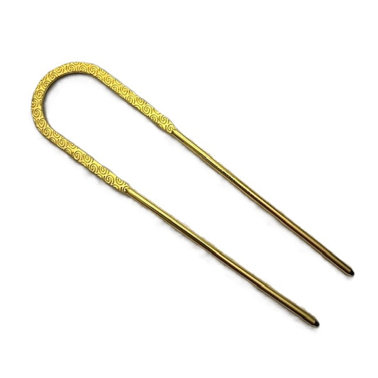 Hair Fork - Metal - U Shape - Gold