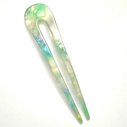 Hair Fork - Acrylic - Spring Green - 2 Prongs