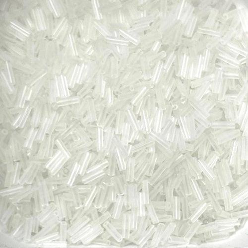 Glass Bugle Beads - Transparent - Clear - 6mm x 2mm - 20g Approx 250+ Pieces