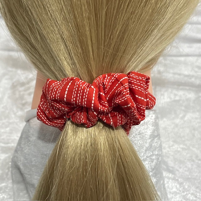 Scrunchies - Red With White Stripes - Mini Size