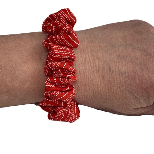 Scrunchies - Red With White Stripes - Mini Size