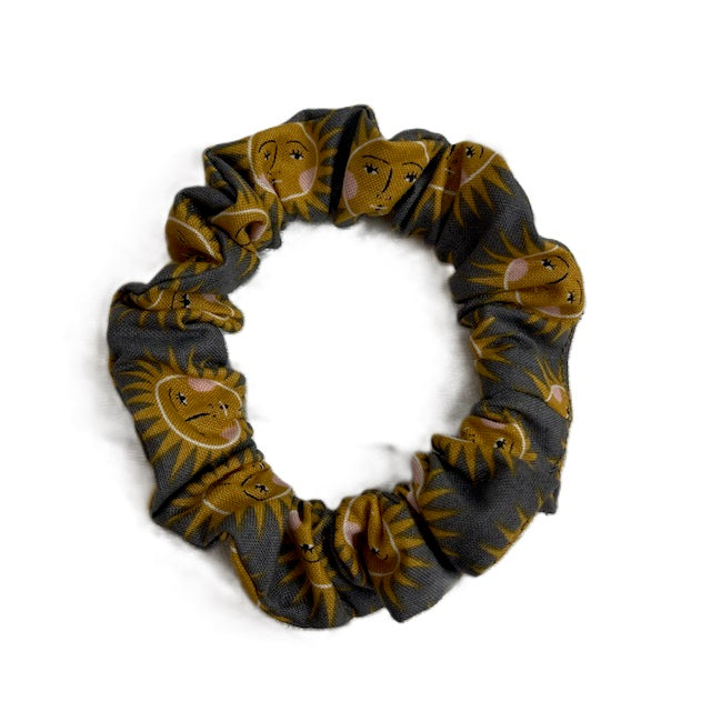Scrunchies - Grey with Orange Sun - Mini Size