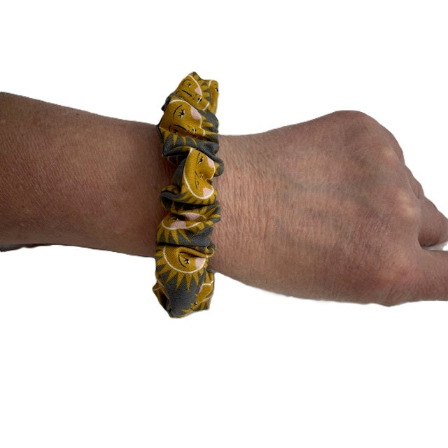 Scrunchies - Grey with Orange Sun - Mini Size
