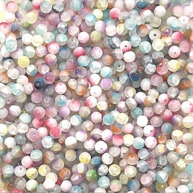 Frosted Baking Painted Crackle Glass Bead Mix - Two Tone - 8mm - 50g approx 80 Pieces