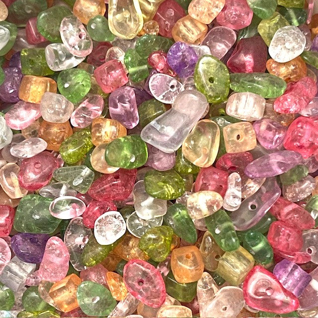 Quartz Transparent Chip Beads – Multi Colour – 20g – 90+ Pieces