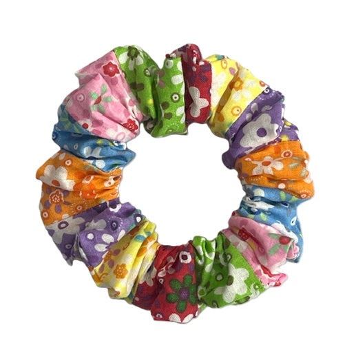 Scrunchies - Colourful Flowers - Cotton - Standard Size