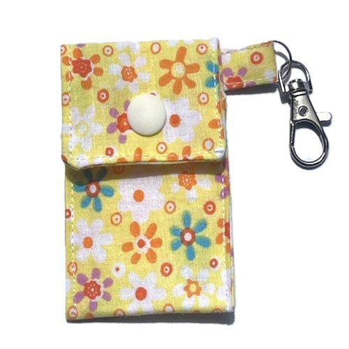 Handmade Lip Balm Holder Keyrings - Flowers - 7 Colours