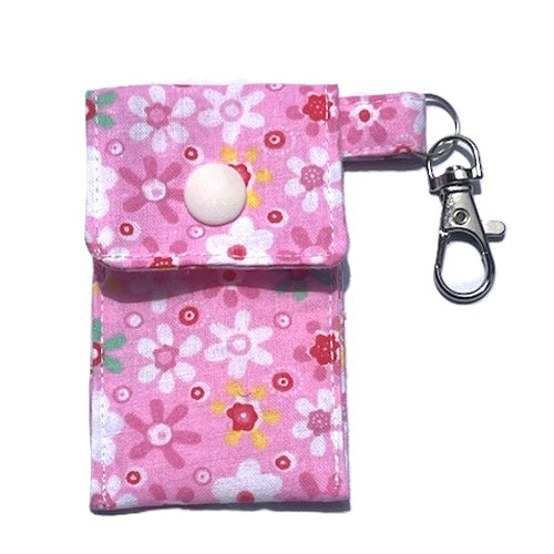 Handmade Lip Balm Holder Keyrings - Flowers - 7 Colours