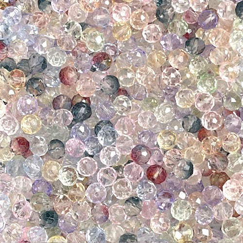 Baking Painted Transparent Rondelle Faceted Glass Bead Mix - 50g approx 50 Pieces