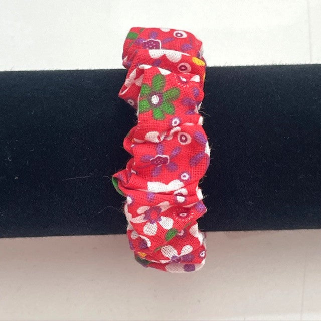 Handmade Cotton Scrunchie Hair Tie Floral Flower Print Ponytail Holder Accessories