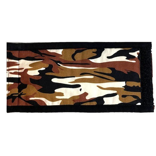 Handmade Cotton Stubby Holder - Camoflauge Print - Brown & White