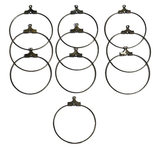 Earring Hoops - 30cm - Antique Bronze or Gold - 10 Pieces