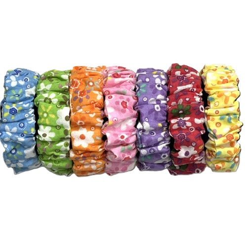 Handmade Cotton Scrunchie Hair Tie Floral Flower Print Ponytail Holder Accessories