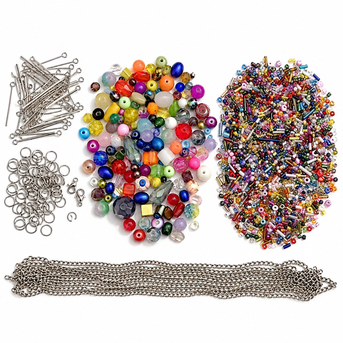 DIY Jewellery Making Kit – Beads, Chain & Findings – Create Your Own Bracelets & Necklaces