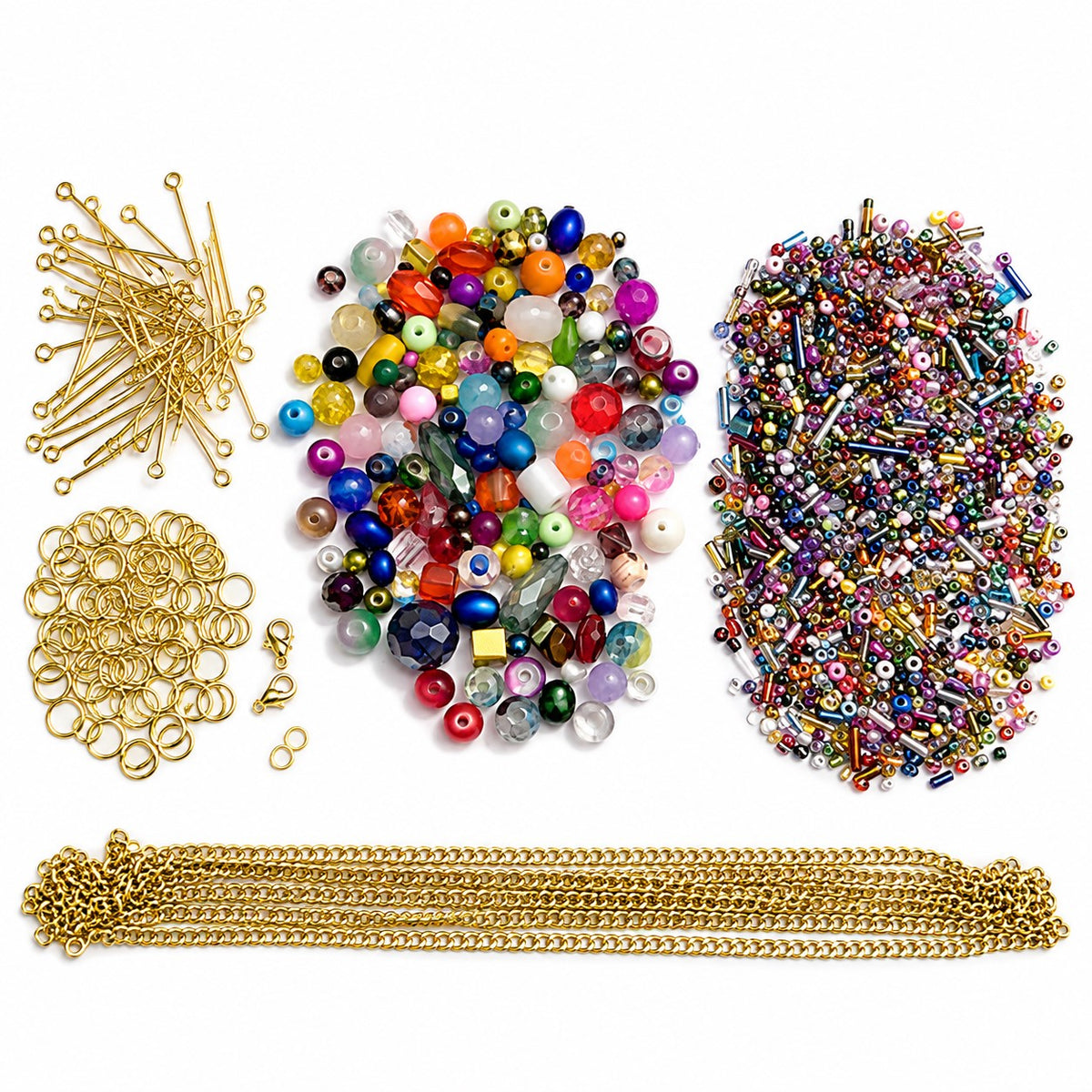 DIY Jewellery Making Kit – Beads, Chain & Findings – Create Your Own Bracelets & Necklaces