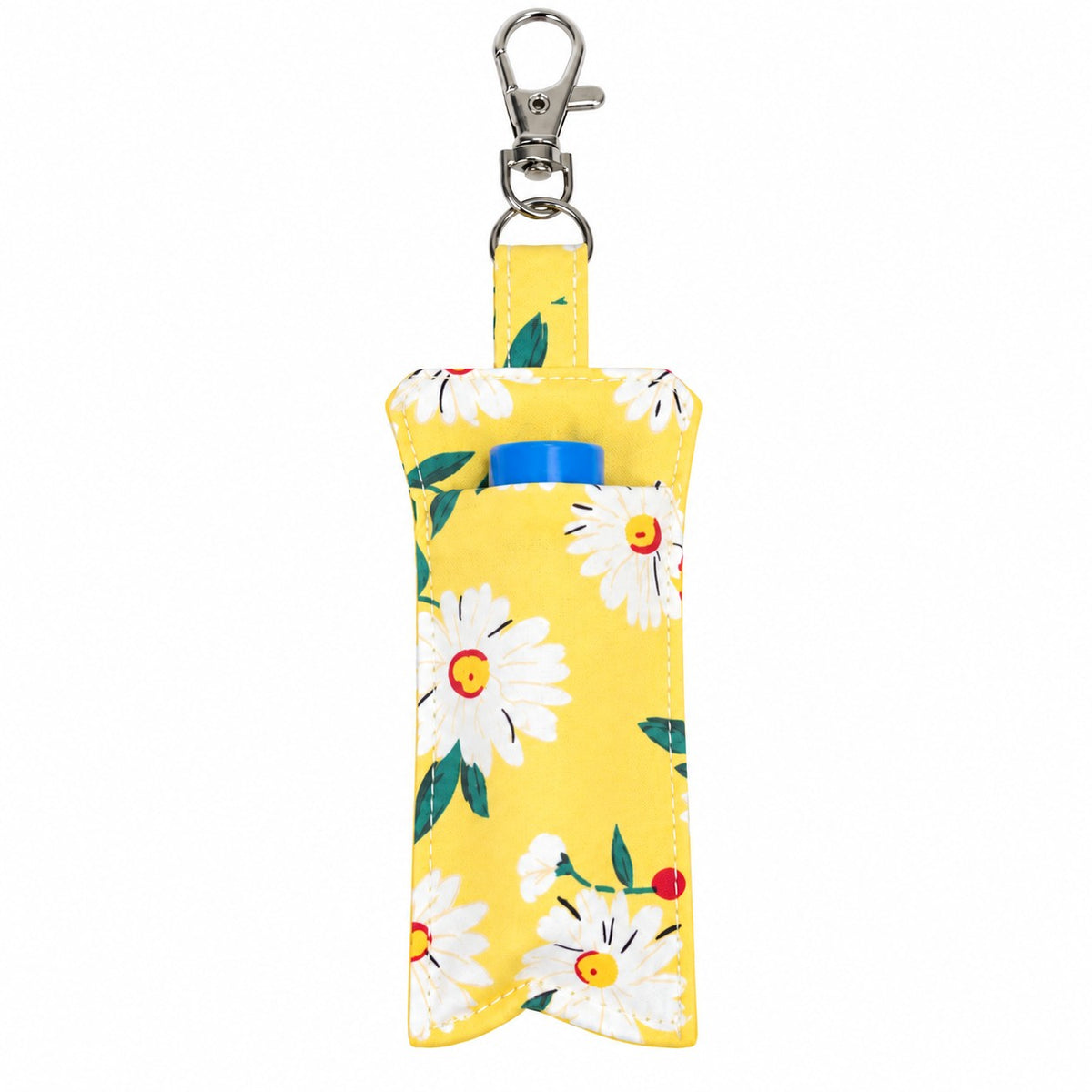 Handmade Lip Balm Holder Keyring – Fabric Lip Balm Chapstick Case – Multiple Patterns