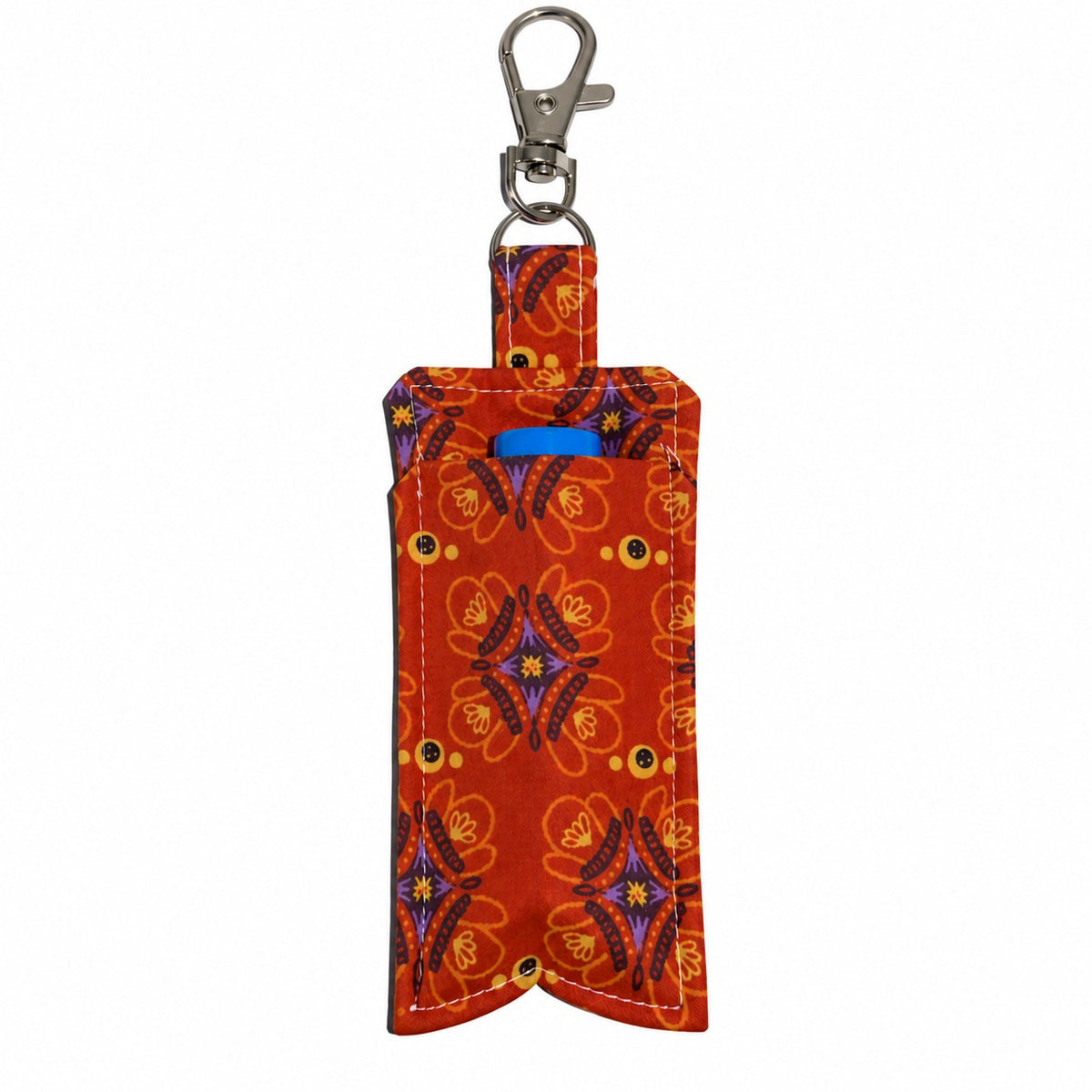 Handmade Lip Balm Holder Keyring – Fabric Lip Balm Chapstick Case – Multiple Patterns