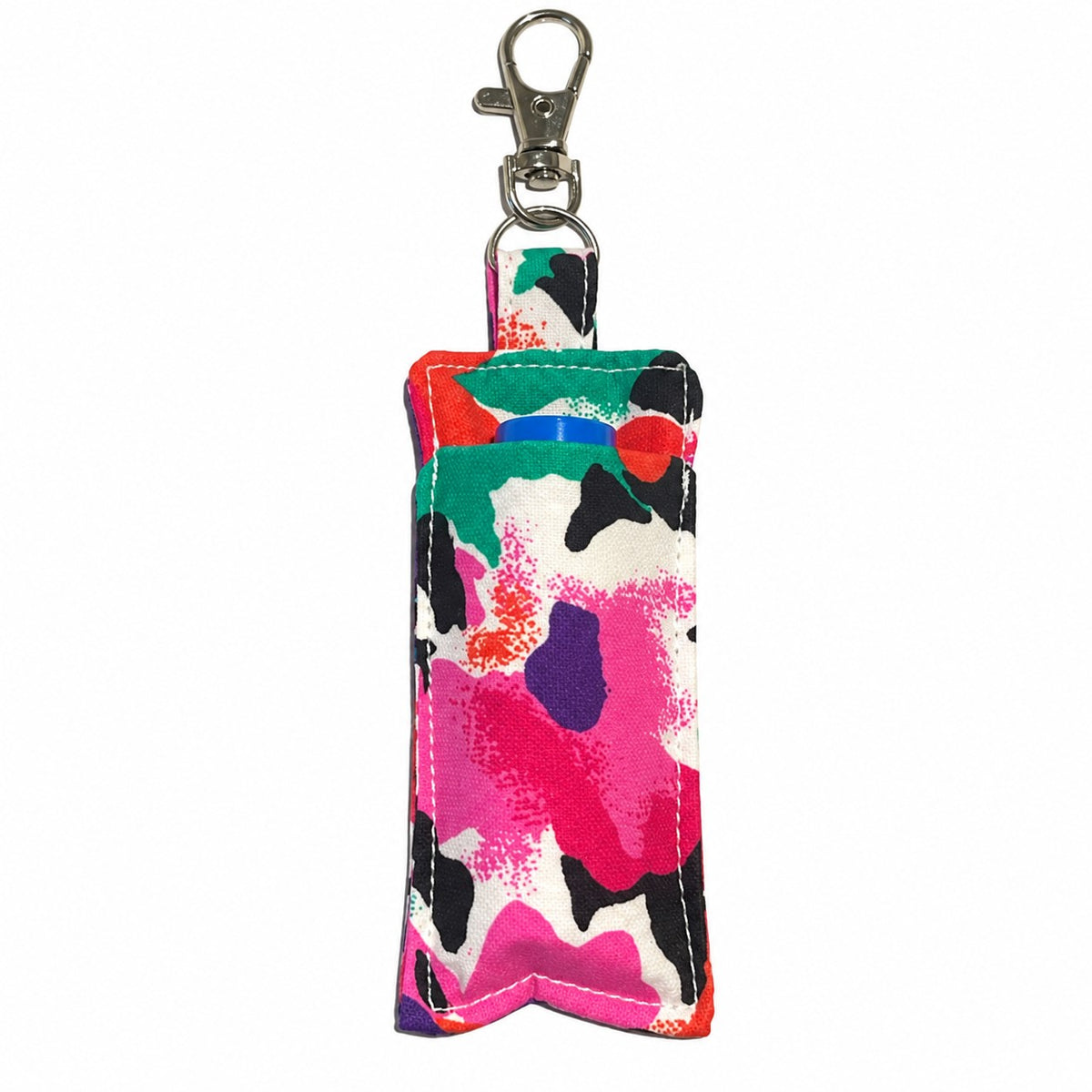 Handmade Lip Balm Holder Keyring – Fabric Lip Balm Chapstick Case – Multiple Patterns