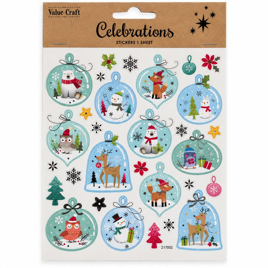 Christmas Snow Dome Bauble Craft Sticker