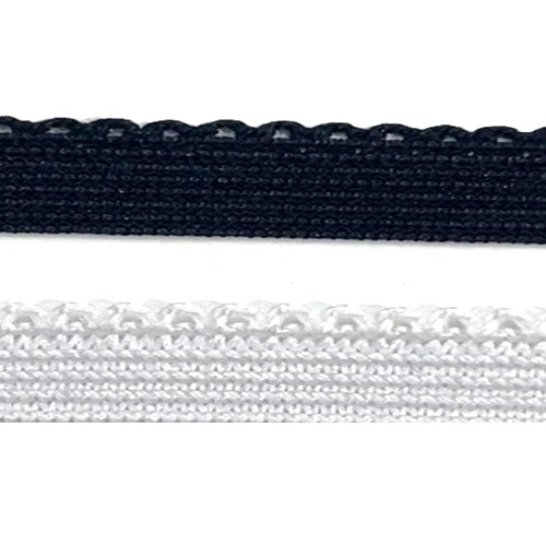 Lingerie Elastic - Black or White - 10mm Wide x 1mt