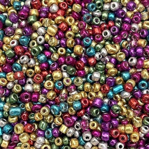 Glass Seed Beads - 4mm 6/0 - Metallic - 20g approx 200 pieces