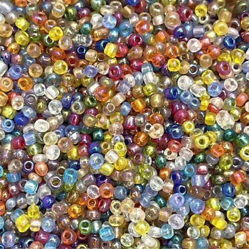Glass Seed Beads - 3mm 8/0 - Rainbow - 20g approx 500 pieces