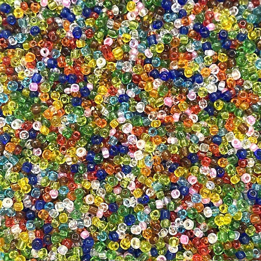 Glass Seed Beads - 2mm 11/0 - Transparent - 20g approx 1300 pieces