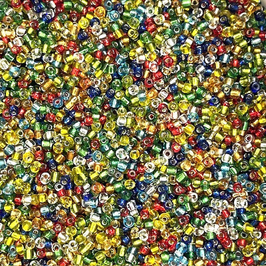 Glass Seed Beads - 2mm 11/0 - Silver Lined - 20g approx 1300 pieces
