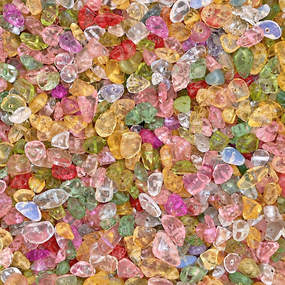 Quartz Chip Beads - Transparent Multi Colour - 50g / 100g
