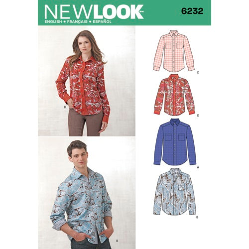 6232  - Ladies and Men's  Button Down Shirts