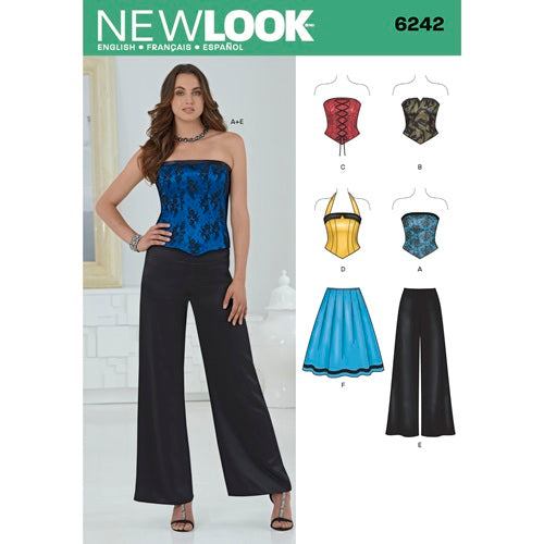6242 - Ladies Corset Top Pants & Skirt