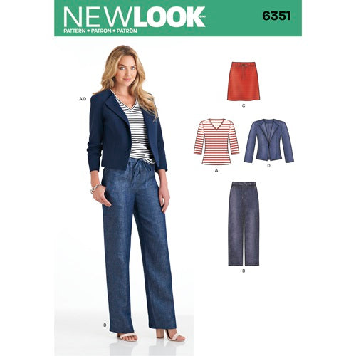 6351 - Ladies Jacket Top Pants & Skirt