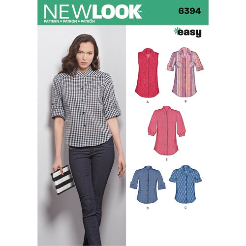 6394 - Ladies Button Front Tops