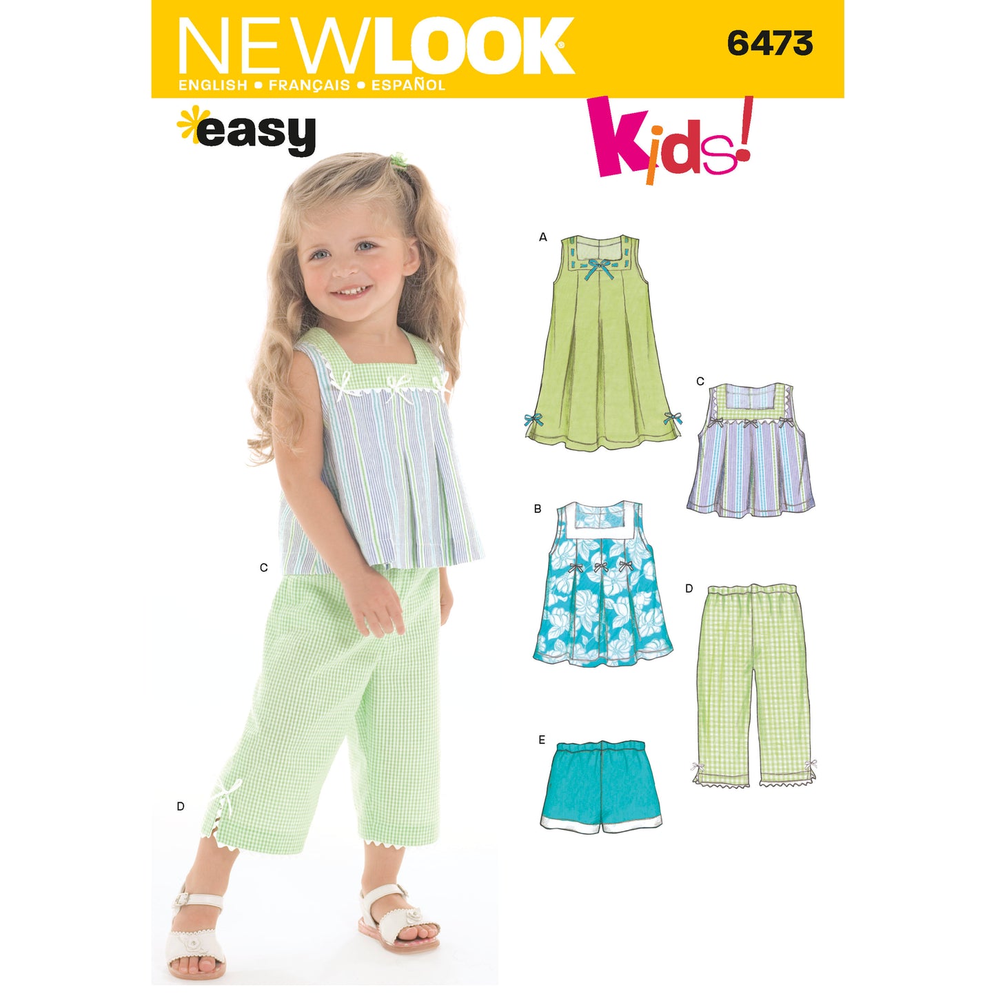 6473 - Toddlers Dress Top Capri Pants & Shorts