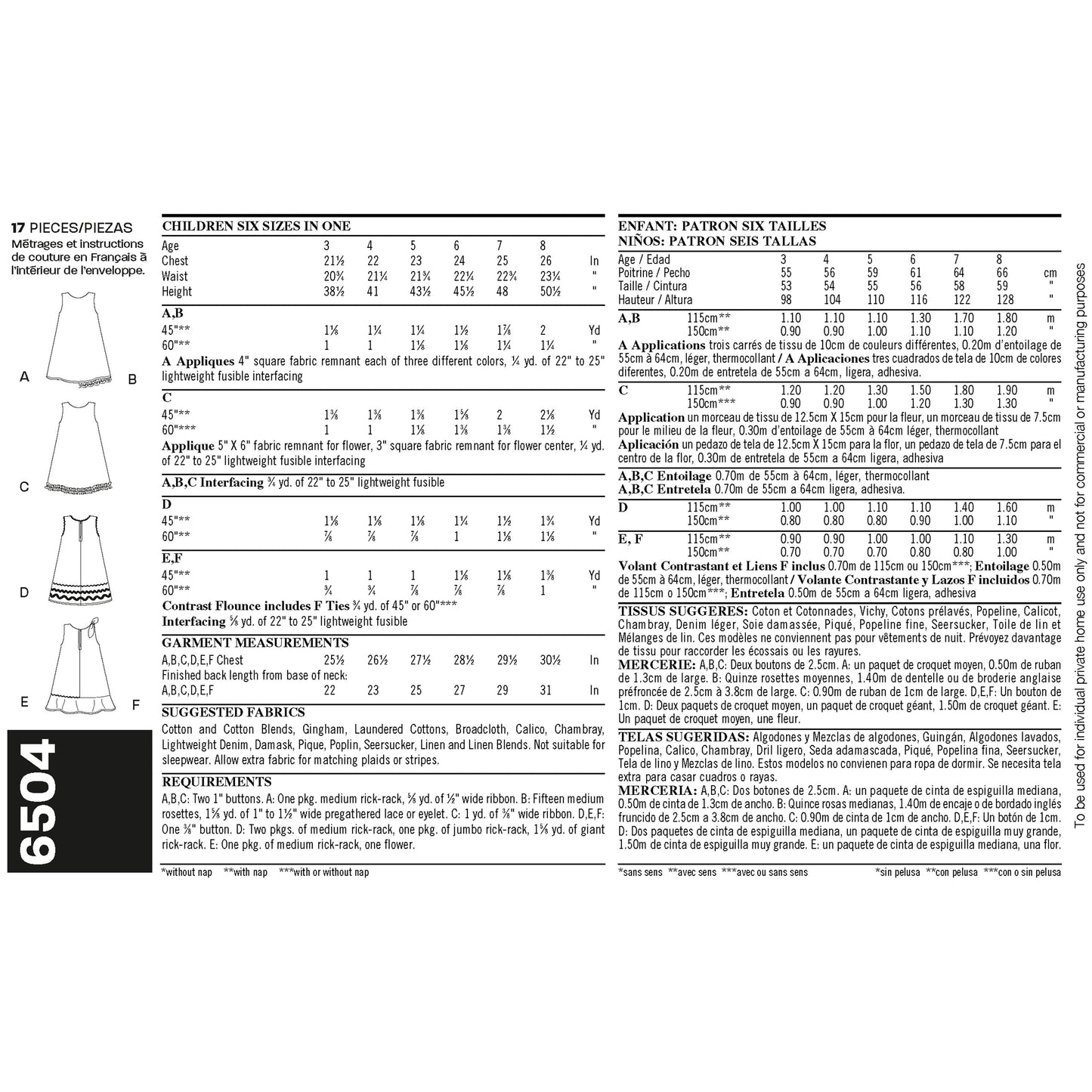 6504 - Children's Dresses