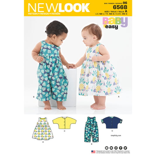 6568 - Babies Dress Romper & Jacket