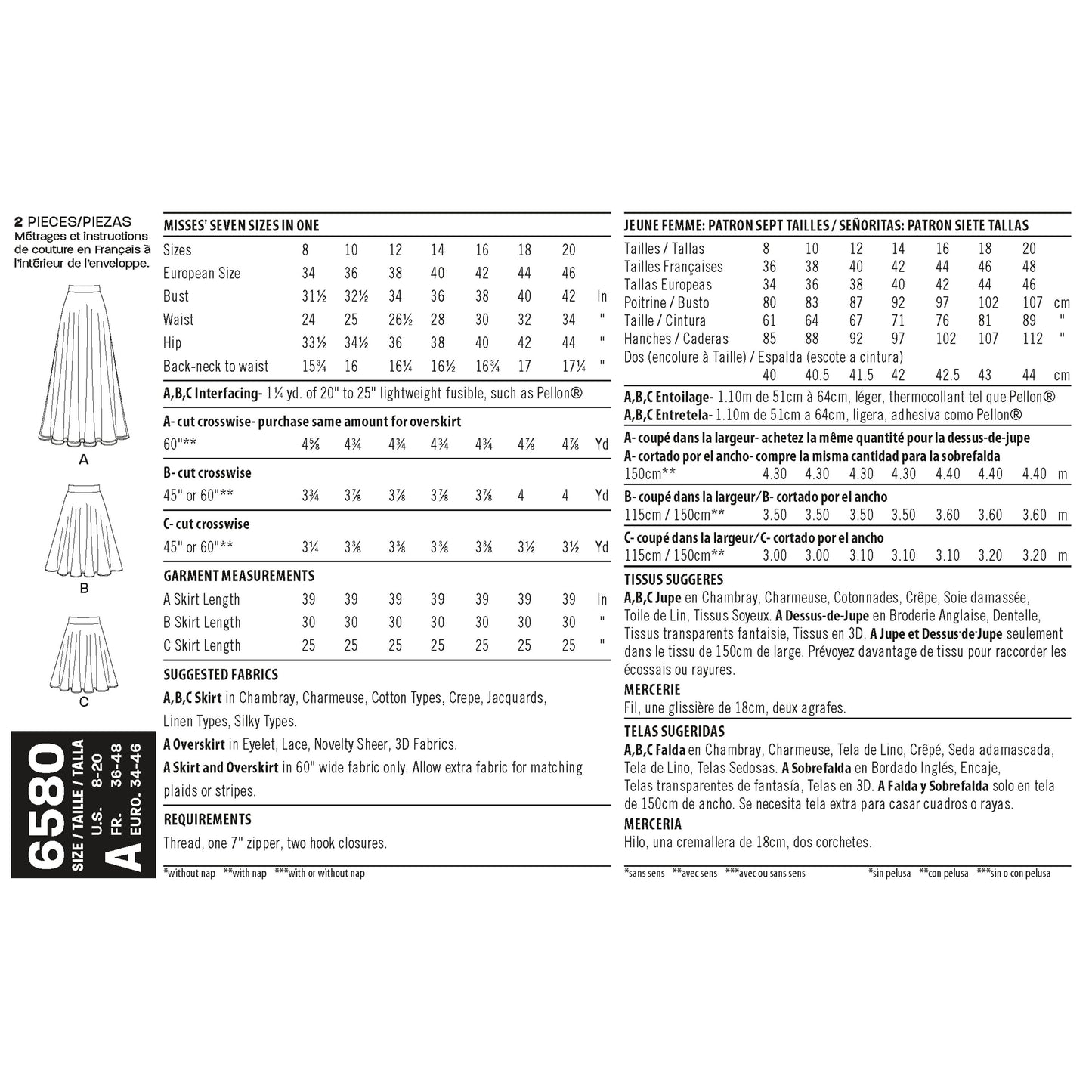 6580 - Ladies Skirts