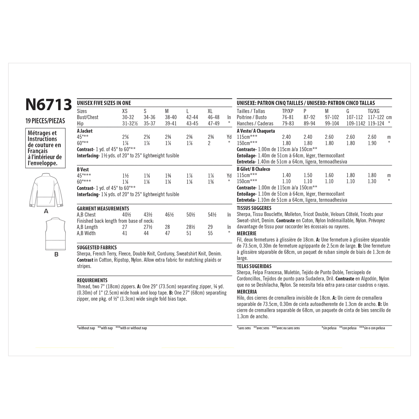 6713  - Ladies and Men's  Vest & Jackets