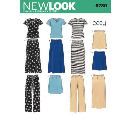6730  - Ladies Pants Top & Skirt