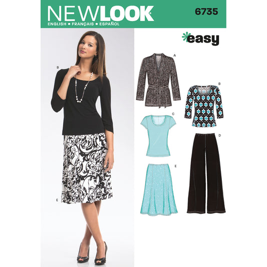 6735  - Ladies Knit Cardigan Tops Pants & Skirt